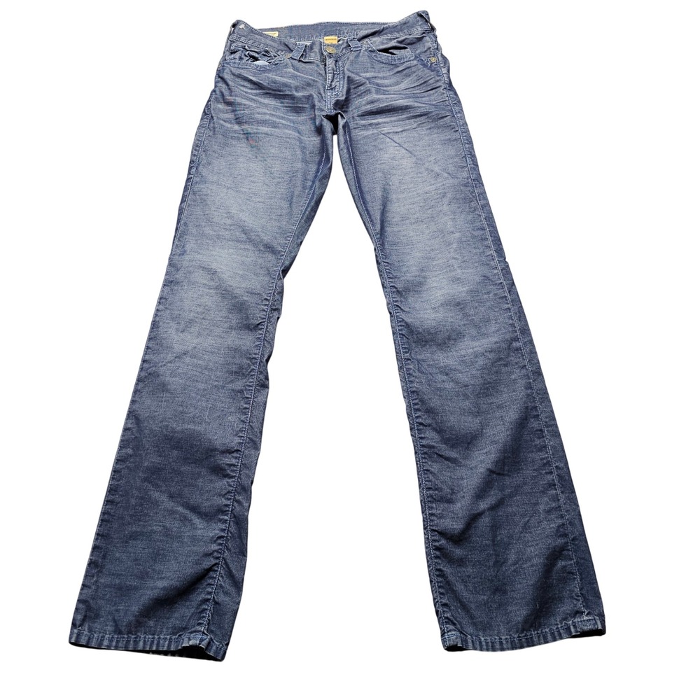 True Religion Mens Blue Corduroy Relaxed Straight Leg Pants Size 30 Streetwear